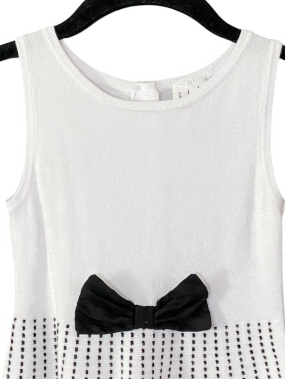 Janie and Jack Bow Sweater Dress Girls 4 Black White Preppy Holiday Party - Picture 3 of 8
